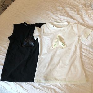 Boys black and white heart shield sports undershirt size YXL